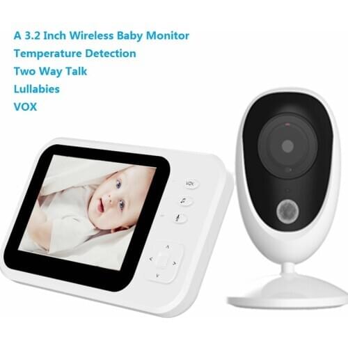 A Wireless Baby Monitor 3.2 Inch Two Way Audio Talk Night Vision Security Camera Temperature Monitoring