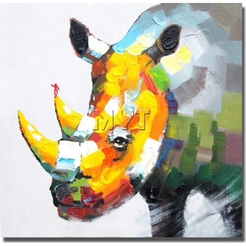 Big Size Rhino Oil Painting On Canvas Modern Wall Art Hand painted Abstract Art no Framed and With Framed Home Decoration