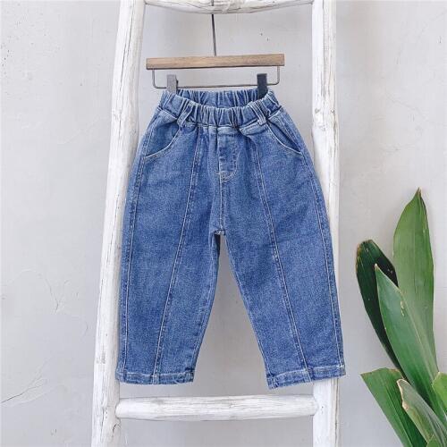 Girls trousers 2019 new autumn children Korean version of the solid color loose harem pants girls fashion high waist pants