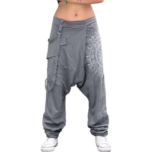 Women Low Rise Drop Crotch Retro Print Saggy Baggy Trousers Loose Harem Pants Women Saggy Baggy Trousers Loose Harem Pants Hot