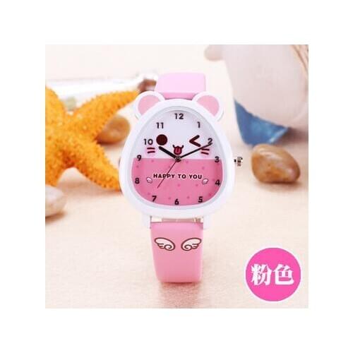 6 Candy Colors Cute Animal Watch kids Boy Girl Quartz watch Leather children Cartoon Wristwatch Casual Waterproof relogio Gifts