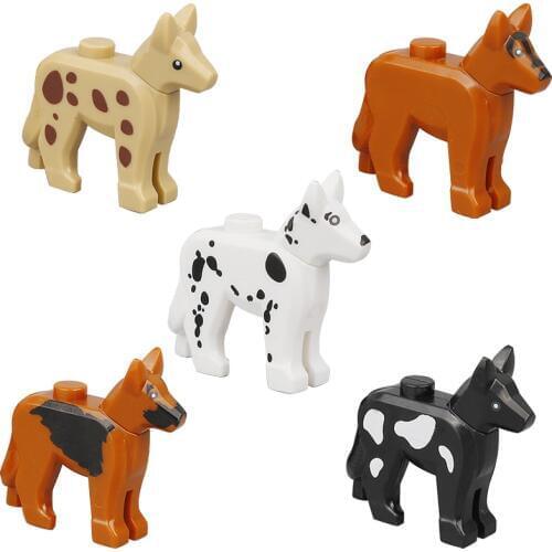 DIY Cute Animal Building Blocks City Friends Figures Pets Spotted Dogs Zoo Military Parts Accessories Brick Toys for Children