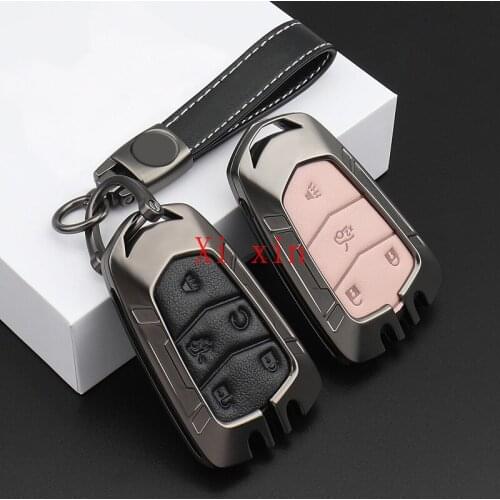 For Cadillac CT6 XT4 XT5 XT6 XTS CT4 CT5 ATSL High-end Car Key Cover Metal Leather Full Covered Remote Control Protective Case