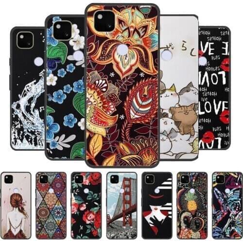 For Google Pixel 4A Case 3D Emboss TPU Soft Silicone Phone Cover For Google Pixel 4A 5G Case Black Bumper for Pixel4A Pixel 4 A