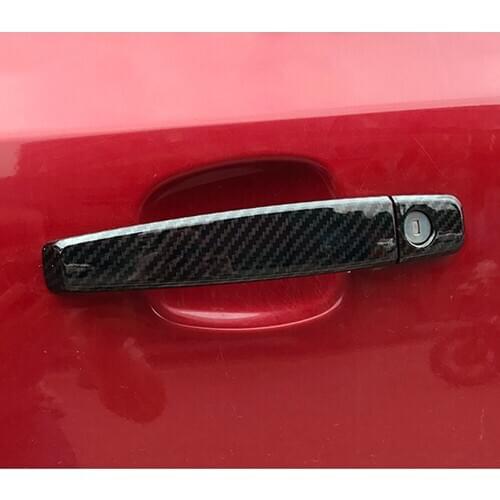 For Holden Chevrolet Captiva 2006-2019 Carbon Fiber Printed Exterior Side Door Handle Cover Trim Moulding Frame Bezel