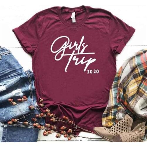 Women T Shirt Girls Trip Letters Print Tshirt Women Short Sleeve O Neck T-shirt Ladies Causal Tee Shirt Tops TX5746