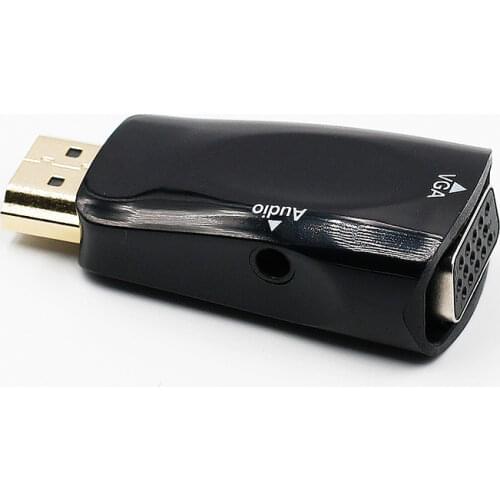HDMI to VGA Converter With Audio Cable Male to Female for PC Laptop Tablet Support 1080P HDTV Adapter