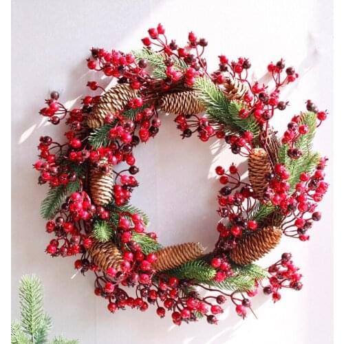 Artificial Wreath Door Lintel Wall Decoration Home Floral Decoration Ornaments Fake Flower Christmas Pendant