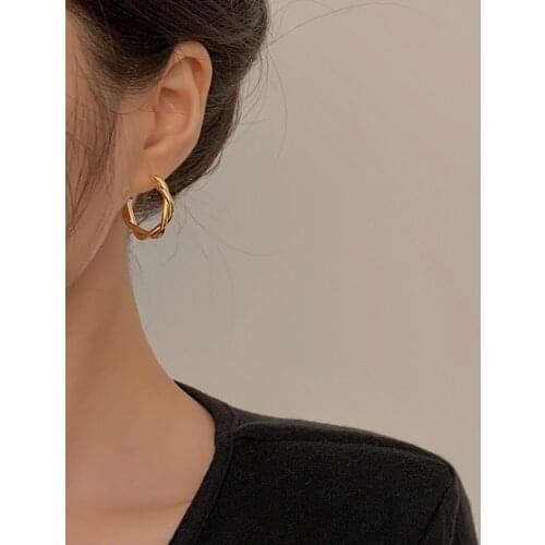 Round wave Hoop Earring for Women New Year Gifts gold Women Fashion Jewelry hoops ear rings