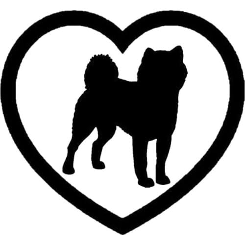 LLY-0106 Fashion Shiba Inu Dog Heart Animal Modeling Car Sticker PVC Bumper Decoration Fitting Cover Scratch Waterproof Stickers