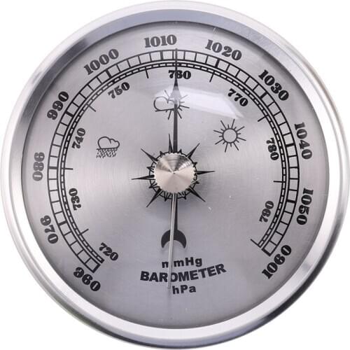 For Home Pressure Gauge Weather Station Metal Wall Hanging Barometer Atmospheric Multifunction Thermometer Hygrometer Portable