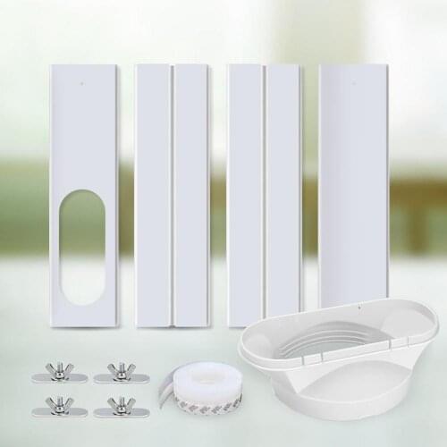 Air Conditioner Window Adaptor Kit 4pcs Adjustable Length 43-140cm Window Sealing Plate 1pc Flat Mouth Interface 130mm And Screw
