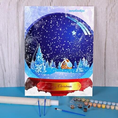 Snow Globe DIY Paint By Numbers Kit Oil Paints 40*50 Oil Painting Wall Paintings Adults Wall Art Handicraft Drawing