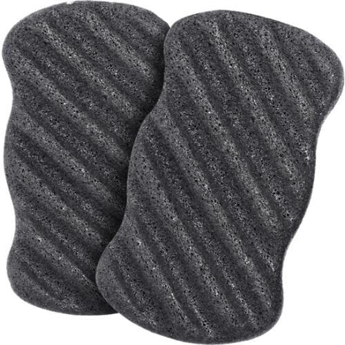 NEW-Konjac Sponge Set with Activated Bamboo Charcoal - Body & Facial Sponge Deep Cleansing Sponge for Skin Care