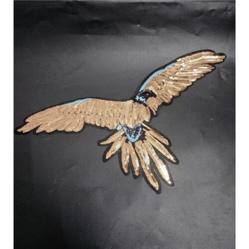 Bird apliques de roupa sequined patches para vestuario decorative iron on designer patches for jeans parches bordados para ropa