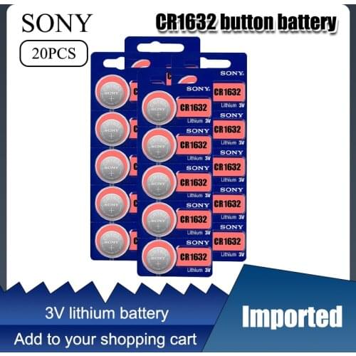 New 20PCS For Sony CR1632 Button Battery Lithium Coin Cell Batteries 3V LM1632 BR1632 ECR1632 CR 1632 For Electronic Watch Toy