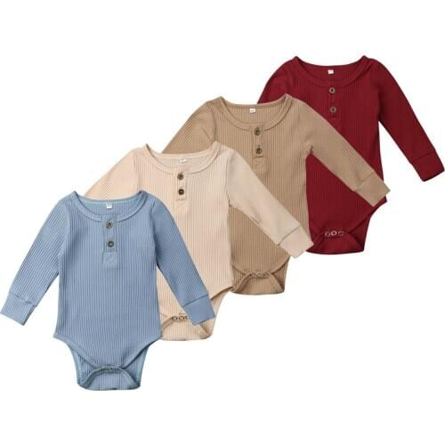 Newborn Baby Girl Boy Clothes Long Sleeve Romper Jumpsuit Outfits Sunsuit Casual Autumn Cotton Baby Clothing