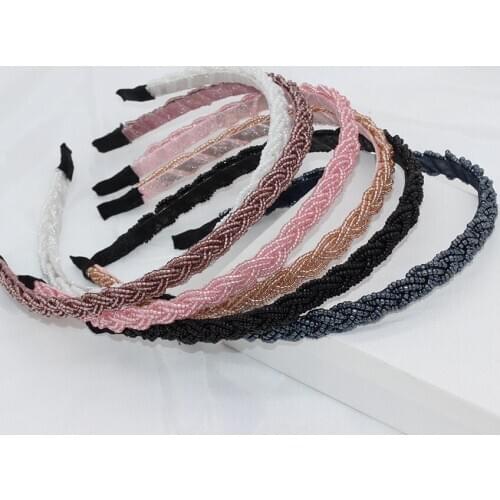 Knot Cross Tie Solid Twist headbands Colored Hair Band Velvet Hairband Knitted rib Bow Hoop fine Hair Accessories Simple Fabric