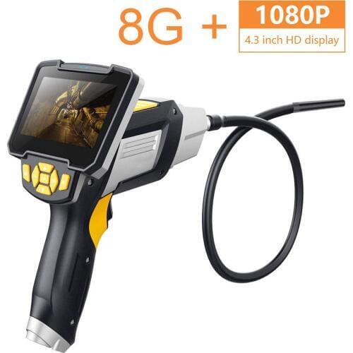 1080P 3M 4.3 Inch Pipe Inspection Industrial Endoscope Inspection Cameral IP67 Waterproof Snake Tube Borescopes with 8G SD Card