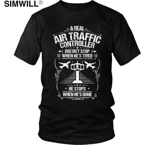 Retro Air Traffic Controller T Shirt Men Short Sleeve Flight Controller Control Casual T-shirt 100% Cotton Tee Merchandise Gift