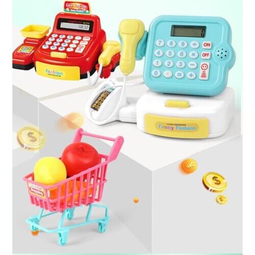 Pretend Play Toys Simulated Supermarket Checkout Role play Cashier Cash Register Toy for Children Early Educational Toys