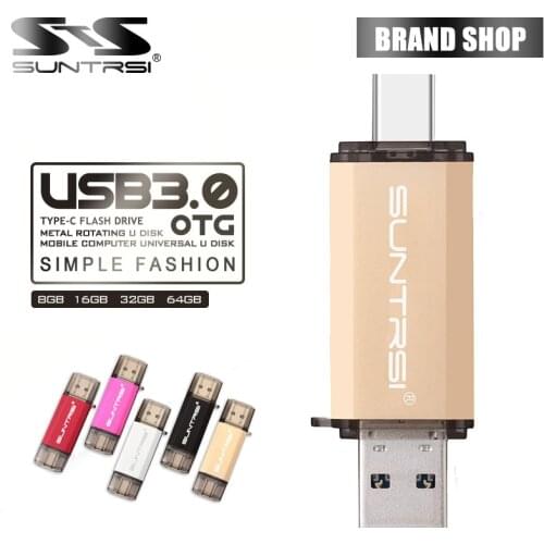 SunTrsi USB Stick 256gb 3.0 Flash Drive 128gb Type C Pen Drive 32GB 16GB Pendrive 64gb for Type-C Device and pc