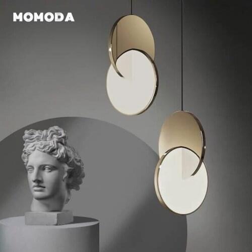 Nordic Copper Pendant Lights Postmodern LED Wood Strip Brass Chandeliers Lighting Kitchen Bedroom Living Room Indoor Lamp Lustre