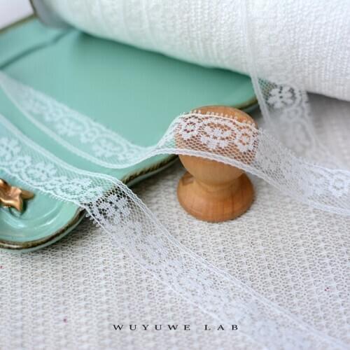 5M/Lot White Lace Ribbon Trims Fabric for Sewing Clothing Crocheted Material Decoration DIY Craft Accessories 1.8cm Good Quality