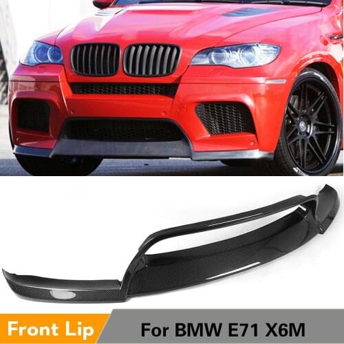 Carbon Fiber Twill Weave Straight Weave Front Bumper Lip Spoiler Splitters For BMW E71 X6M Bumper 2010 - 2014 FRP Black