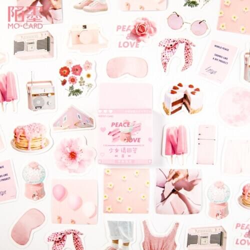 XINAHER 46 pcs/lot Pink sweet girl daily life paper sticker package DIY diary decoration sticker album scrapbooking