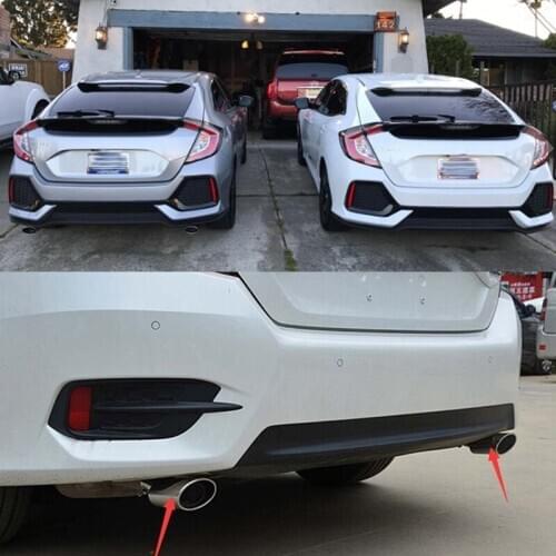 Rear Exhaust Muffler End Tail Pipe Outlet Tips for Honda Civic 10Th Gen 2016 2017