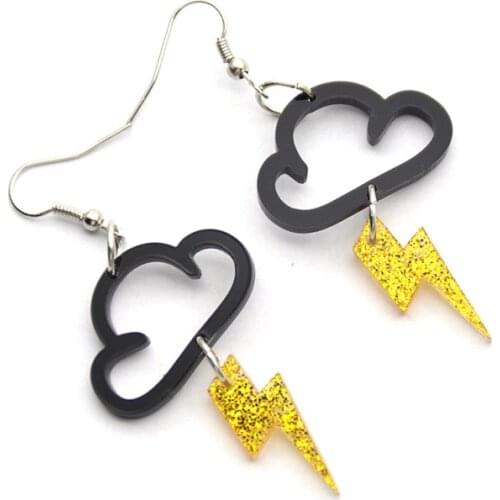 New Fashion Acrylic Cute Cloud Lightning Earrings for Women Girls Hot Charm Drop Dangle Earrings Gifts Jewelry Hot Selling