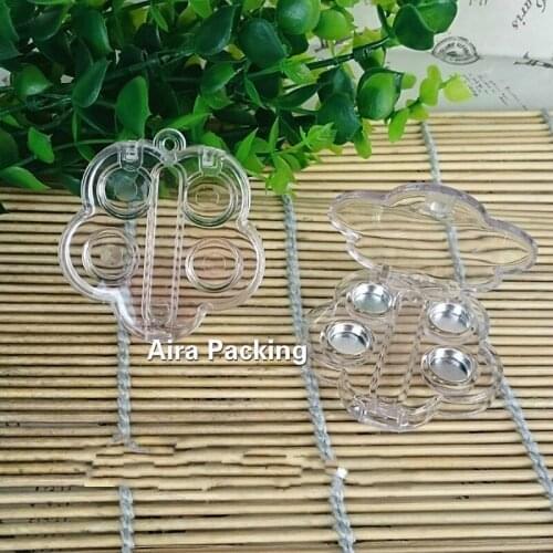 100pcs/lot Empty Clear Cute Blusher Cases, DIY Plastic Eyeshadow Powder Compacts, Elegant Cosmetic Powder Refillable Container