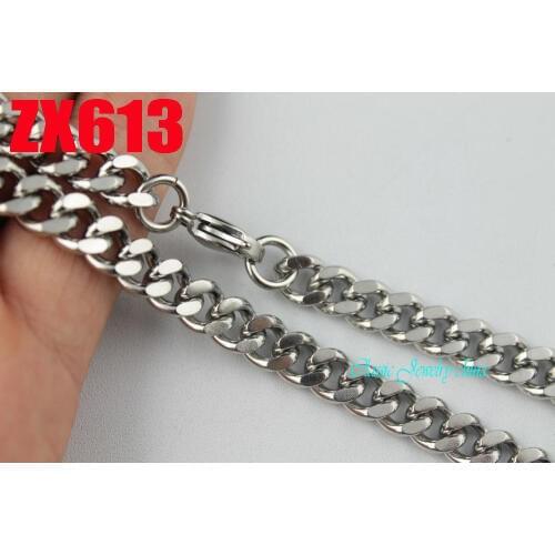 14"-38" length 7mm Side chain stainless steel necklace both sides stock removal men jewelry 20pcs ZX613