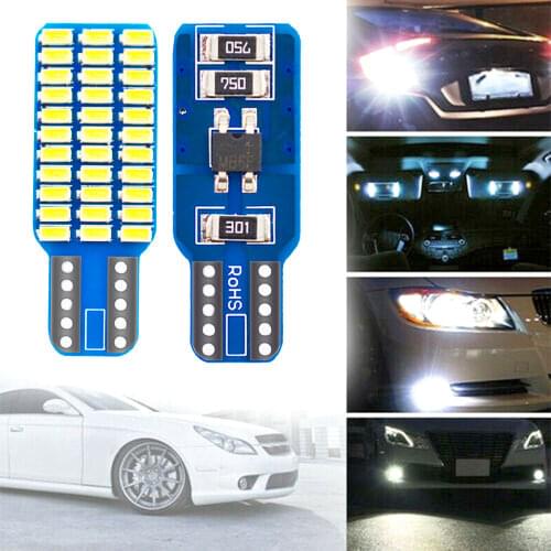 2PCS W5W Car LED T10 Canbus Bulbs 3014 33smd Turn Signal Lamps License Plate Trunk Clearance Lights Warm White Bulb DC 12V 6000K