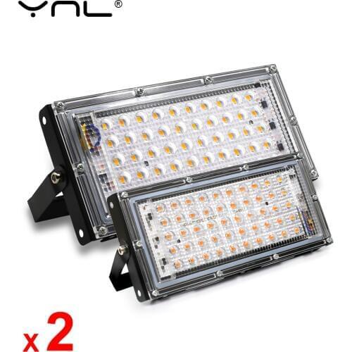 2Pcs/lot 50W LED Floodlight Outdoor Lighting 220V IP65 Waterproof Streetlight Street Lamp Flood Light LED Reflector Spotlight