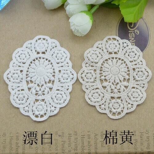 20pcs Cotton Flower Shaped Lace Appliques Patches Affixed Label Brooch DIY Handmade Clothes Accessories Apliques Para Ropa