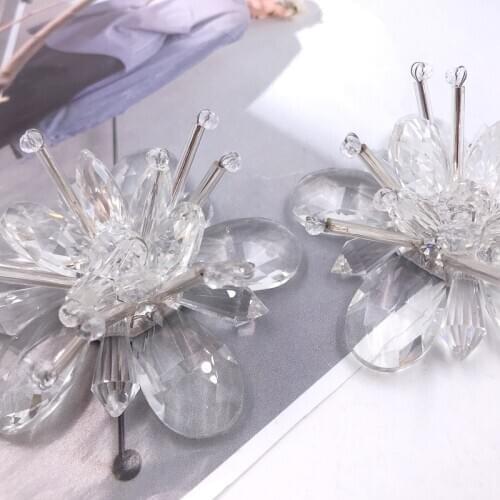 2021 Cinderella‘s Crystal Flower Shoes Ornament For Princess Bling Bling Glass Decorations Handmade Accessories