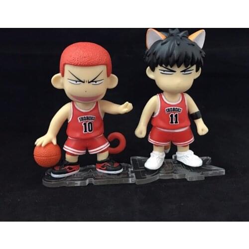8.5CM Japanese anime figure Q version SLAM DUNK Hanamichi Sakuragi/Rukawa Kaede action figure collectible model toys for boys