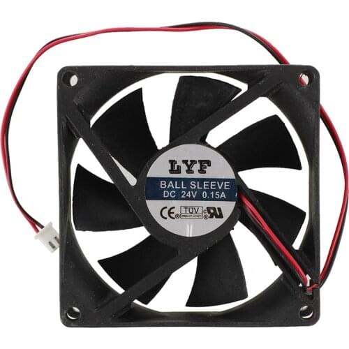 80mm x 25mm Brushless DC 24V PC Case Cooler Fan Black