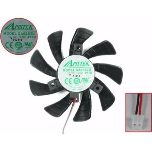 APISTEK Rotek GA92S2U DC 12V 0.46A Dia. 87mm 2-Wire Graphics Fan