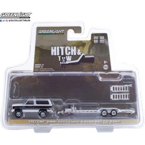GREENLIGHT cars 1:64 1983 GMC Jimmy sierra Classic & Heavy Duty Car Hauler 32210-A