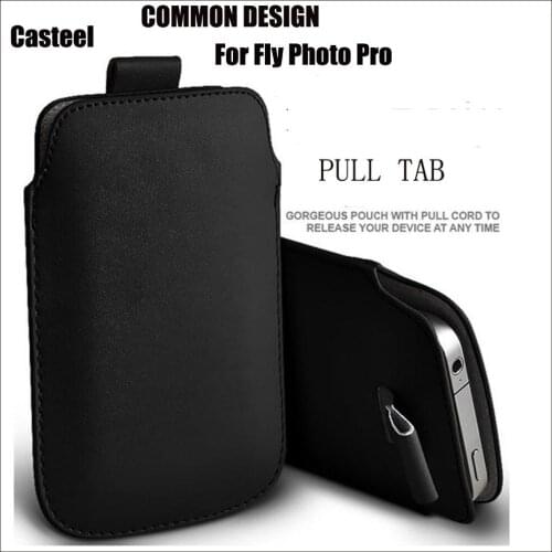Casteel PU Leather Case For Fly Photo Pro Life Mega Power Plus 3 View Max Pull Tab Sleeve Pouch Bag Case Cover