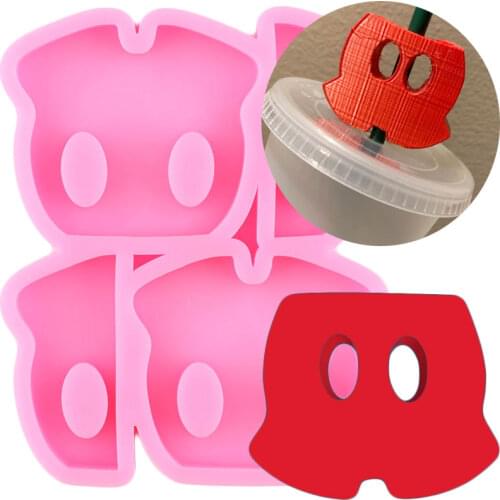 Disney Mickey Shorts Clothes Straw Topper Silicone Mold Candy Chocolate Fondant Cake Decorating Tools Keychain Epoxy Resin Mould