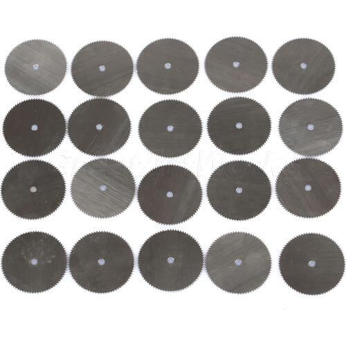 Dophee 25mm Stainless Steel Round Cut Off Grinder Wood Saw Cutter Wheel Blade Abrasive for Dremel Rotary Tool Cutting Disc 20pcs