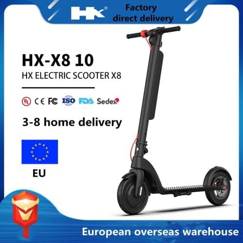 [European warehouse] Huanxi new X8 electric scooter 10 inch 350w10ah folding electric car aluminum scooter Mini scooter