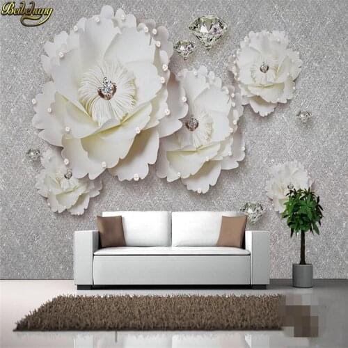 Beibehang Custom Photo Wallpaper Mural Wall Sticker Fine Stereo Peony Soft Set Diamond Jewelry Background Wall