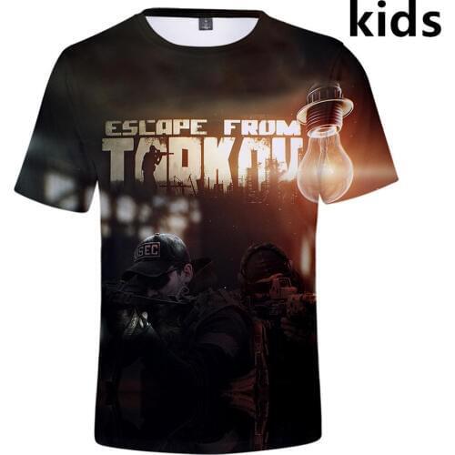 2 to 14 Years Escape from Tarkov Game 3D Clothing Children Kids Boys Girls Short Sleeve tshirt T Shirt Outerwear Child T-shirt