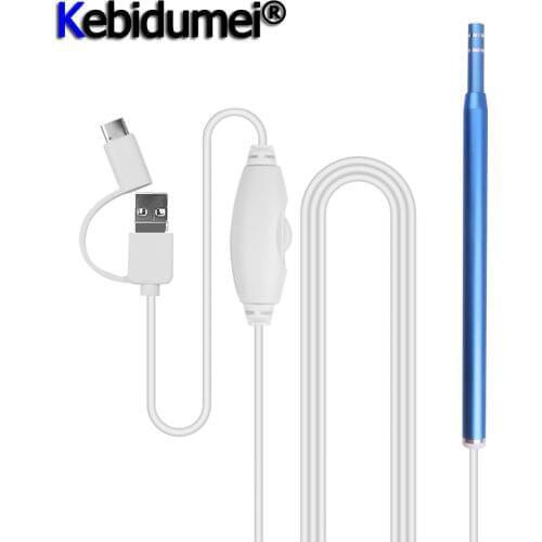 Kebidumei 3 In 1 Type C Medical Otoscope 6 LED Wifi Ear Cleaning Otoscope 5.5mm Ear Pick Tool Visual Ear Spoon Camera Endoscope