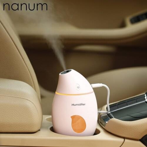 Creative Car Essential Oil Diffuser Mini Ultrasonic Mango Cup Humidifier LED Light USB Aromatherapy Fogger Air Freshener